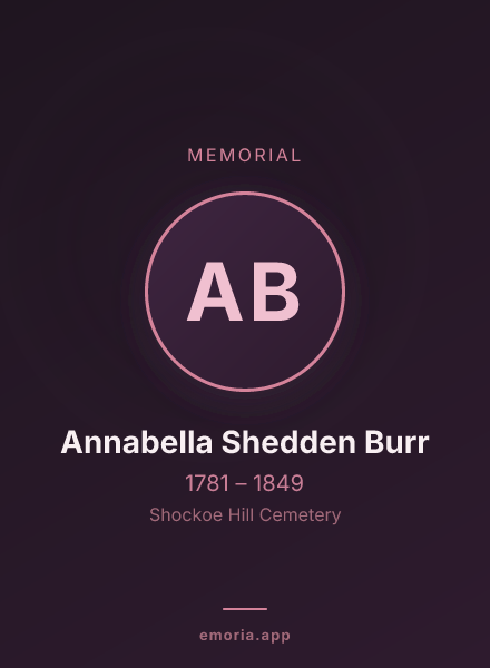 Memorial portrait of Annabella Shedden Burr