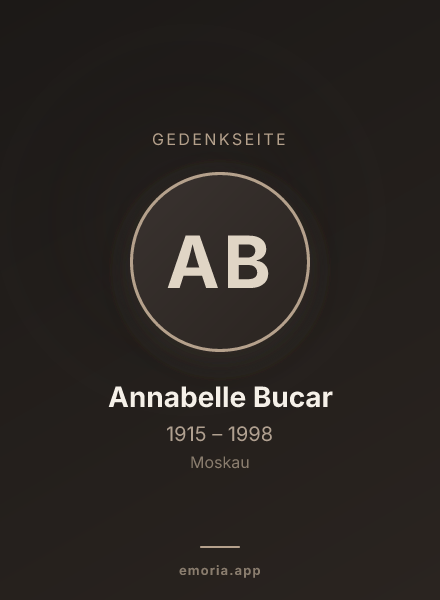 Gedenkportrait von Annabelle Bucar