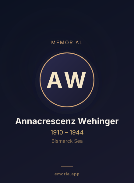 Memorial portrait of Annacrescenz Wehinger