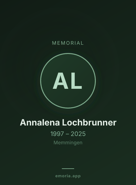 Memorial portrait of Annalena Lochbrunner