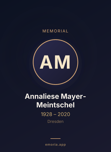 Memorial portrait of Annaliese Mayer-Meintschel