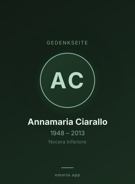 Gedenkportrait von Annamaria Ciarallo