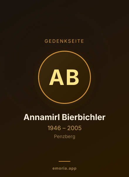 Gedenkportrait von Annamirl Bierbichler