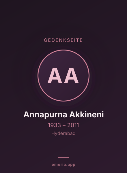 Gedenkportrait von Annapurna Akkineni