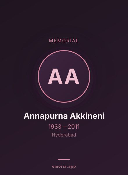 Memorial portrait of Annapurna Akkineni