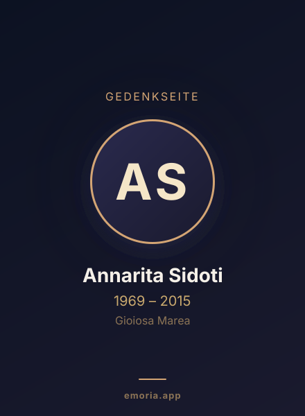 Gedenkportrait von Annarita Sidoti