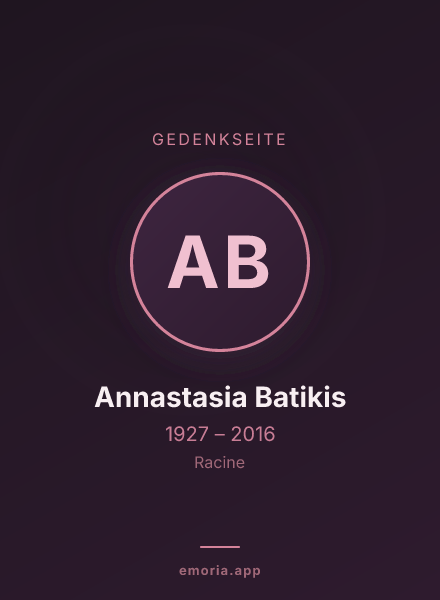 Gedenkportrait von Annastasia Batikis