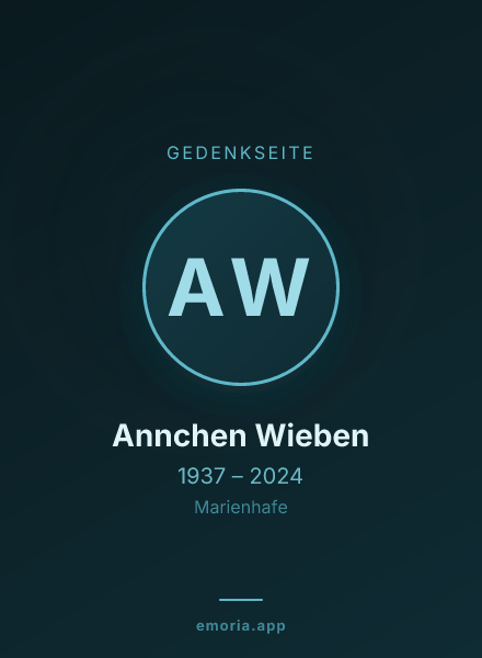Gedenkportrait von Annchen Wieben