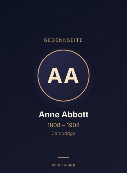 Gedenkportrait von Anne Abbott