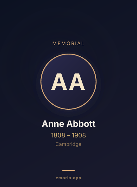 Memorial portrait of Anne Abbott