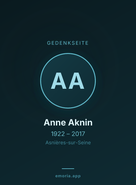Gedenkportrait von Anne Aknin