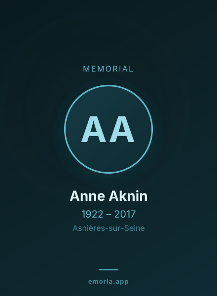 Memorial portrait of Anne Aknin