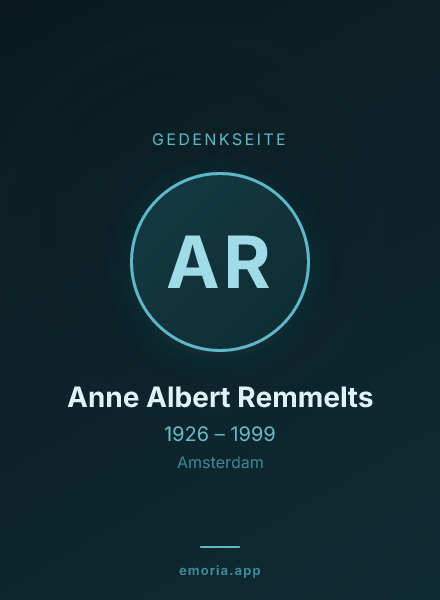 Gedenkportrait von Anne Albert Remmelts
