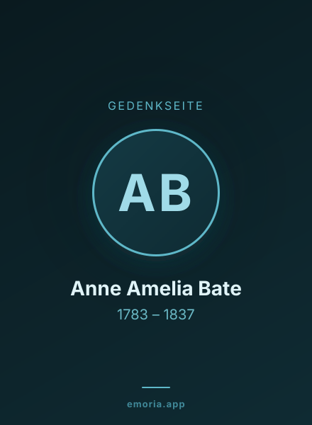 Gedenkportrait von Anne Amelia Bate