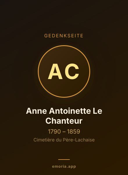 Gedenkportrait von Anne Antoinette Le Chanteur