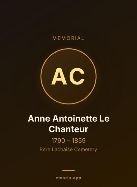 Memorial portrait of Anne Antoinette Le Chanteur