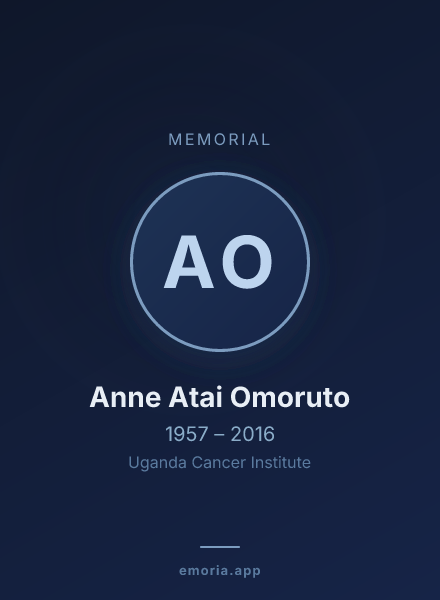 Memorial portrait of Anne Atai Omoruto