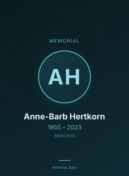 Memorial portrait of Anne-Barb Hertkorn
