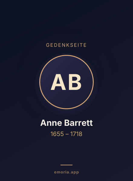 Gedenkportrait von Anne Barrett