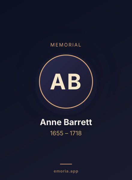 Memorial portrait of Anne Barrett