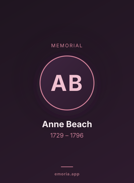 Memorial portrait of Anne Beach