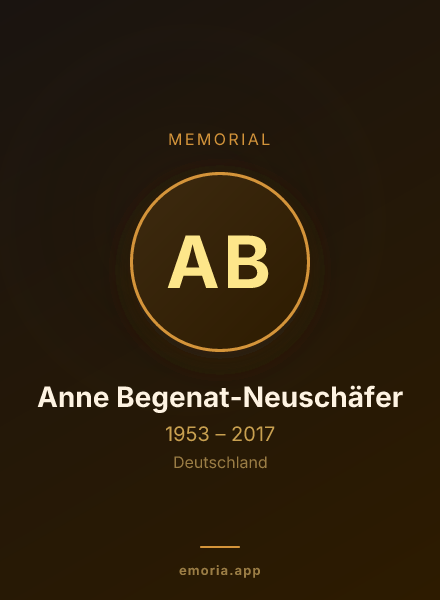 Memorial portrait of Anne Begenat-Neuschäfer