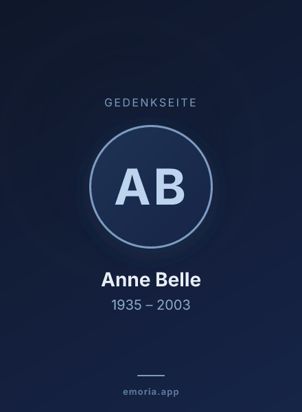 Gedenkportrait von Anne Belle
