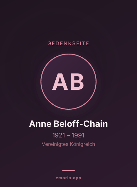 Gedenkportrait von Anne Beloff-Chain