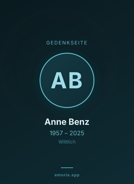 Gedenkportrait von Anne Benz