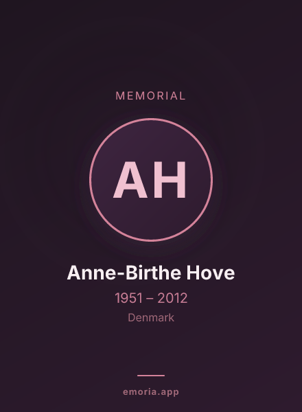 Memorial portrait of Anne-Birthe Hove