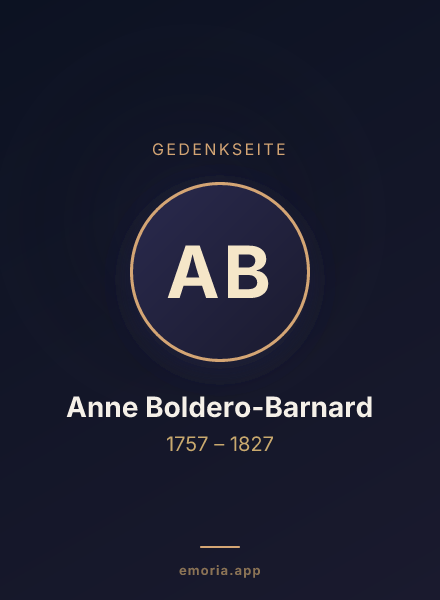 Gedenkportrait von Anne Boldero-Barnard