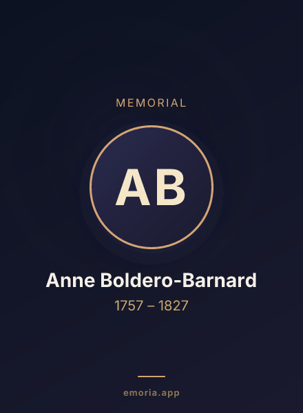 Memorial portrait of Anne Boldero-Barnard