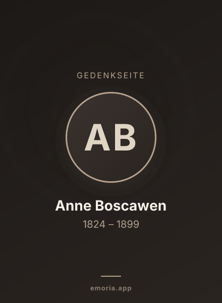 Gedenkportrait von Anne Boscawen