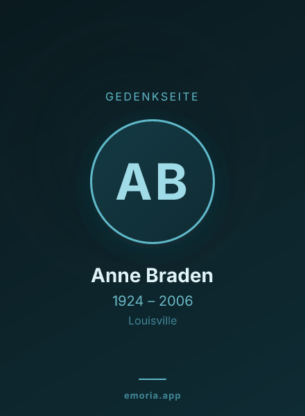 Gedenkportrait von Anne Braden