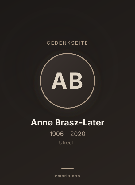 Gedenkportrait von Anne Brasz-Later