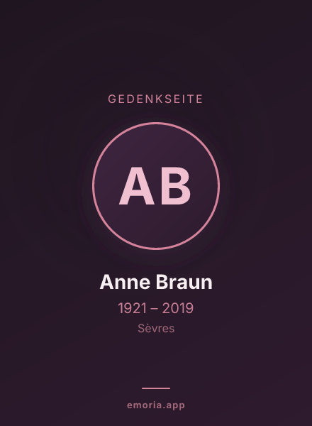 Gedenkportrait von Anne Braun