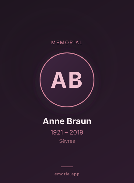 Memorial portrait of Anne Braun