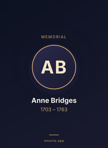 Memorial portrait of Anne Bridges