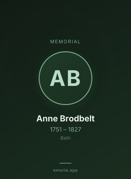 Memorial portrait of Anne Brodbelt