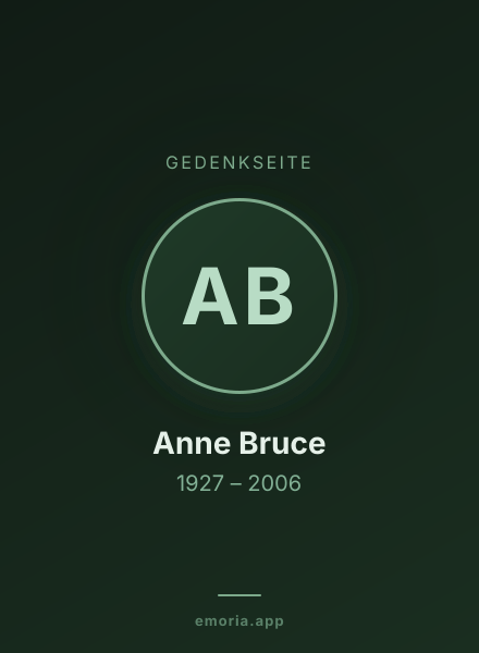 Gedenkportrait von Anne Bruce