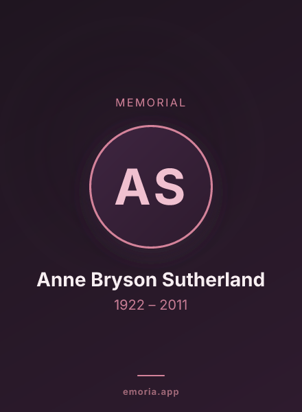 Memorial portrait of Anne Bryson Sutherland
