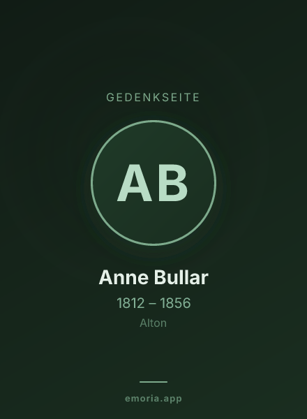 Gedenkportrait von Anne Bullar