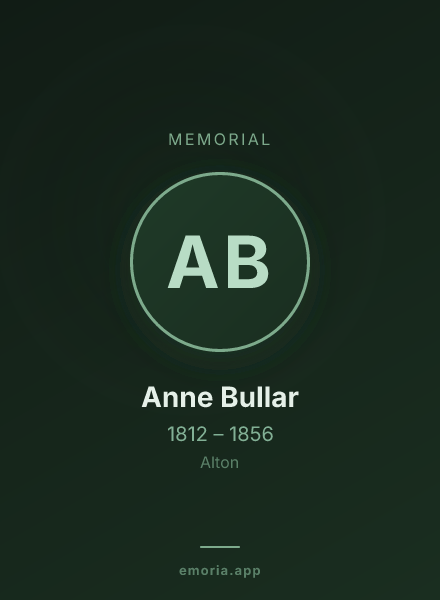 Memorial portrait of Anne Bullar