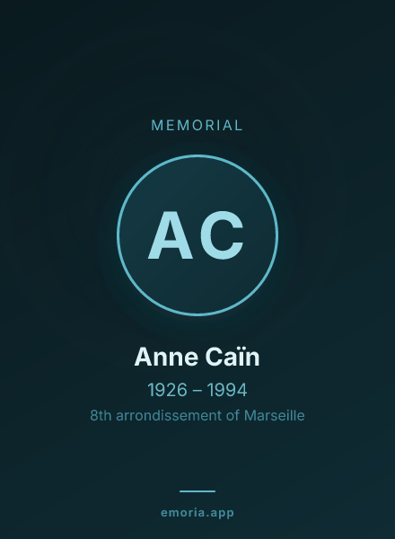 Memorial portrait of Anne Caïn