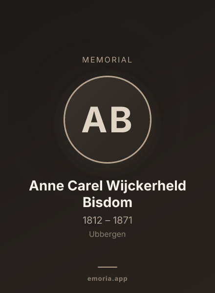 Memorial portrait of Anne Carel Wijckerheld Bisdom