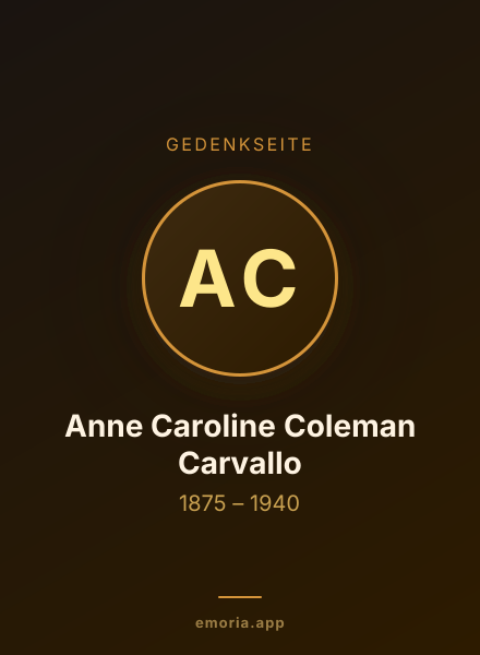 Gedenkportrait von Anne Caroline Coleman Carvallo