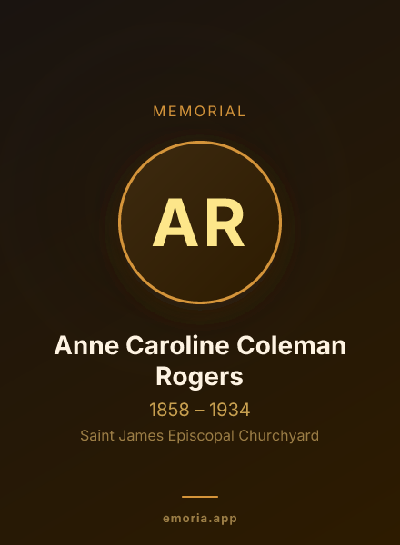 Memorial portrait of Anne Caroline Coleman Rogers