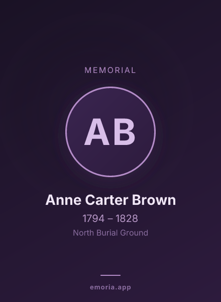 Memorial portrait of Anne Carter Brown