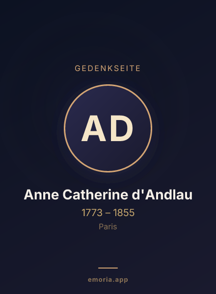 Gedenkportrait von Anne Catherine d'Andlau