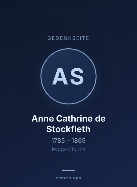 Gedenkportrait von Anne Cathrine de Stockfleth
